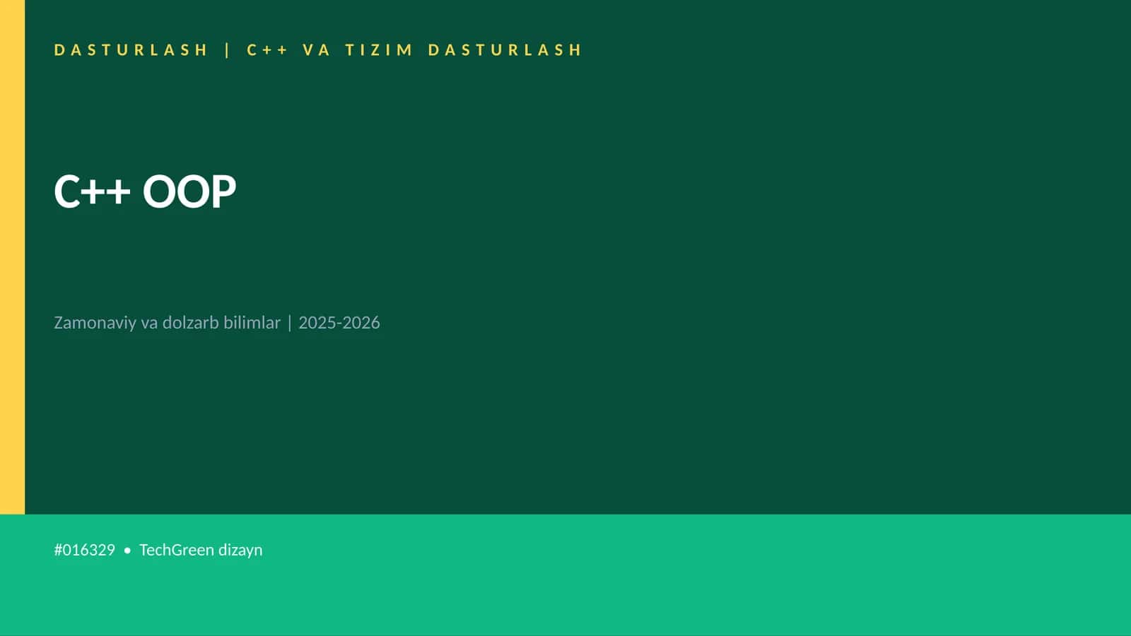 C++ VA TIZIM DASTURLASH 1