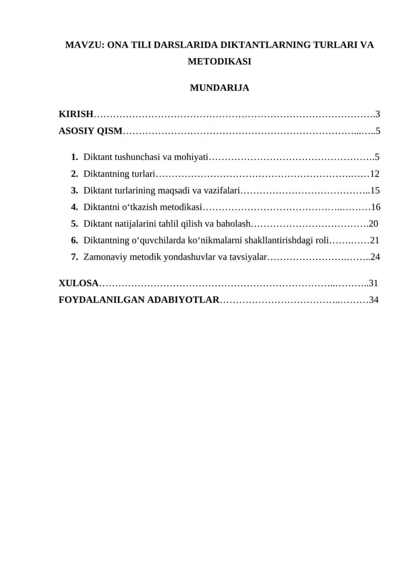 Ona tili darslarida diktantlarning turlari va metodikasi 1