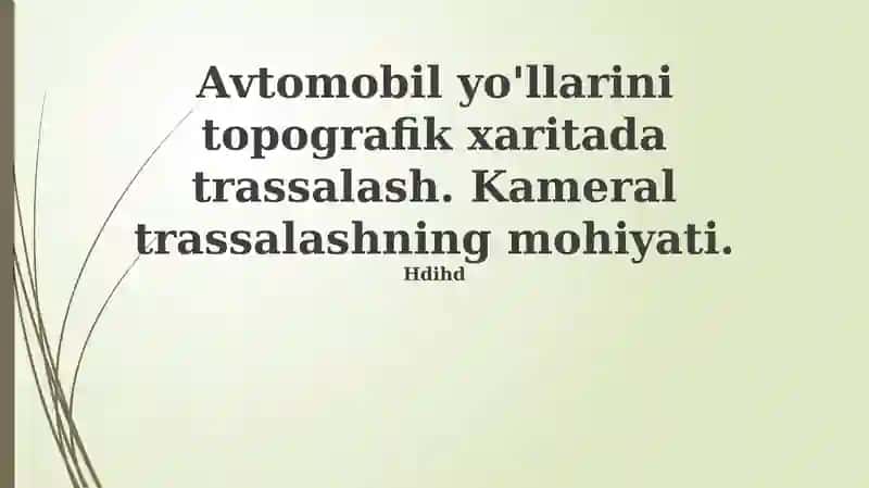 Topografik xaritada yo'llarni kuzatish