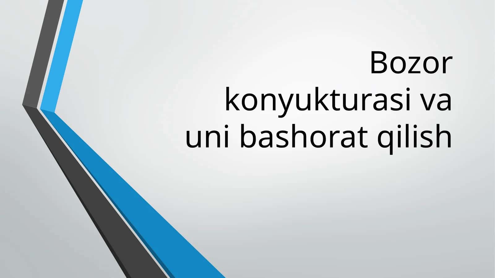 Bozor konyukturasi va uni bashorat qilish 1