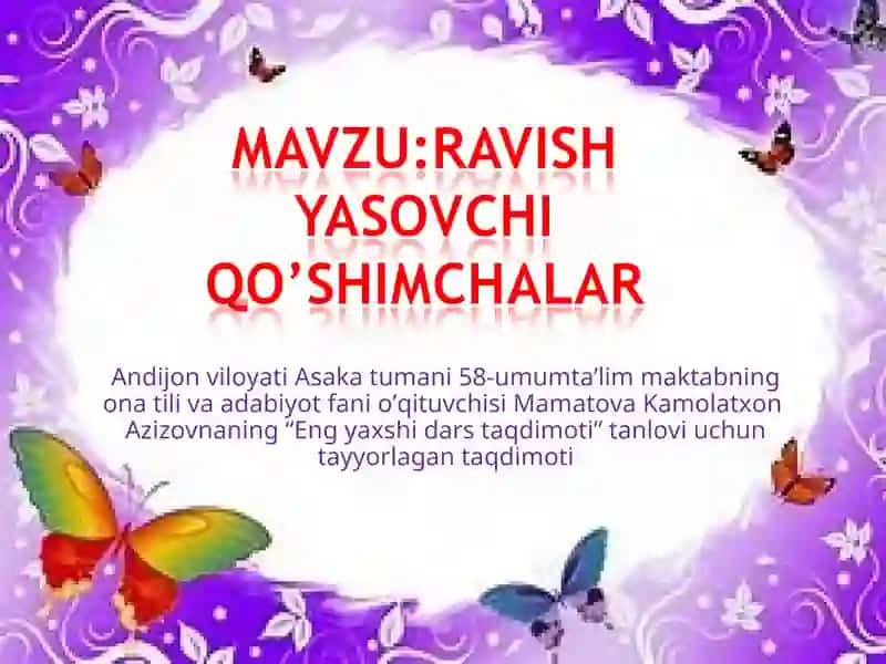 "Eng yaxshi dars taqdimoti" tanlovi