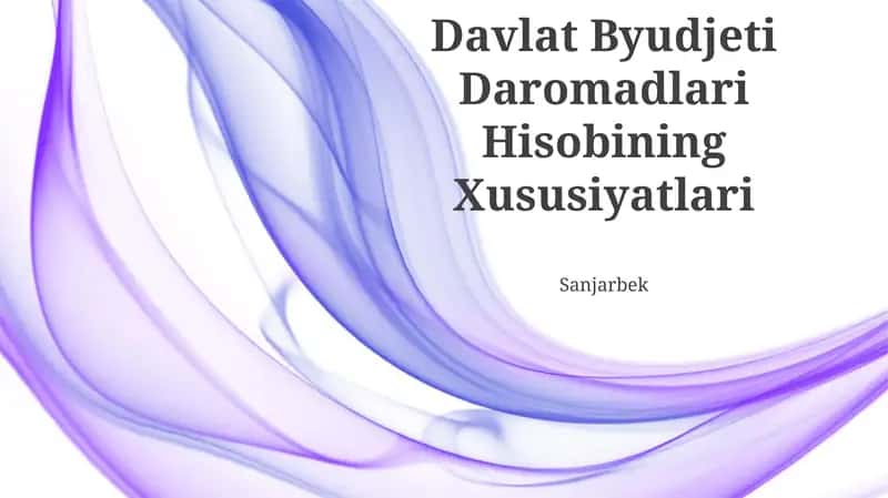 Davlat Byudjeti Daromadlari Hisobining Xususiyatlari 1