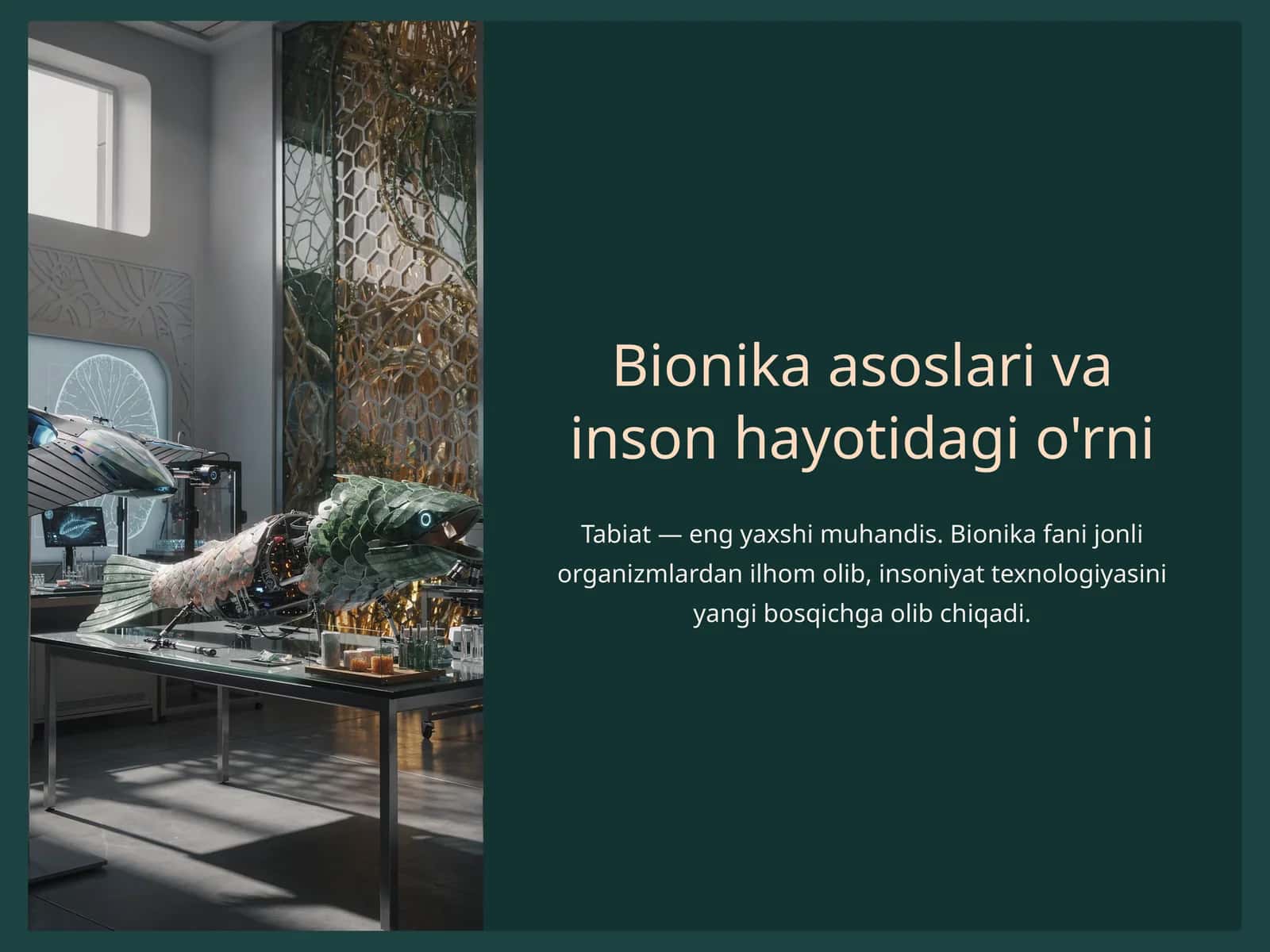 Bionika asoslari va inson hayotidagi o'rni 1
