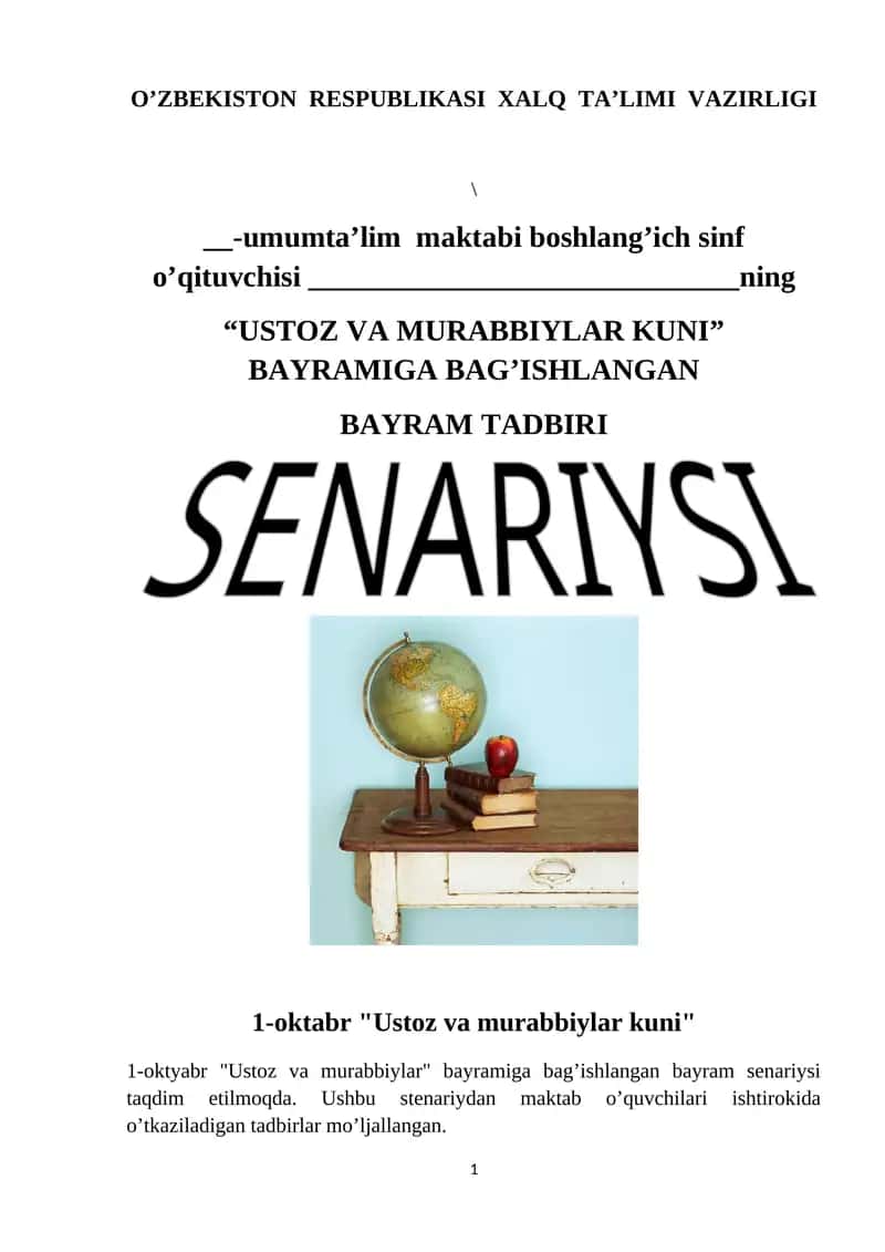 Ustoz va murabbiylar kuni 1