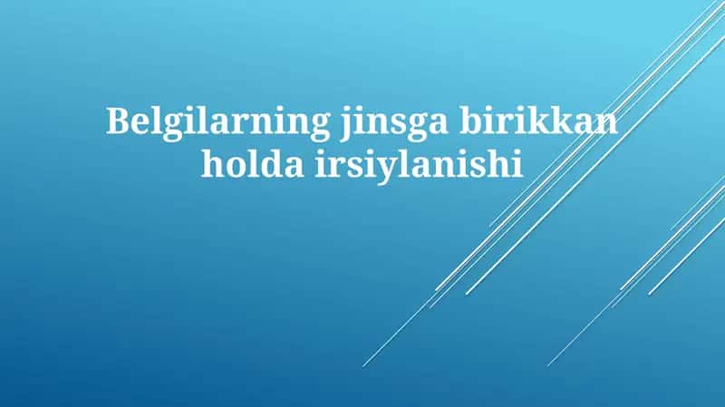 Belgilarning jinsgabirikkan holdairsiylanishi 1