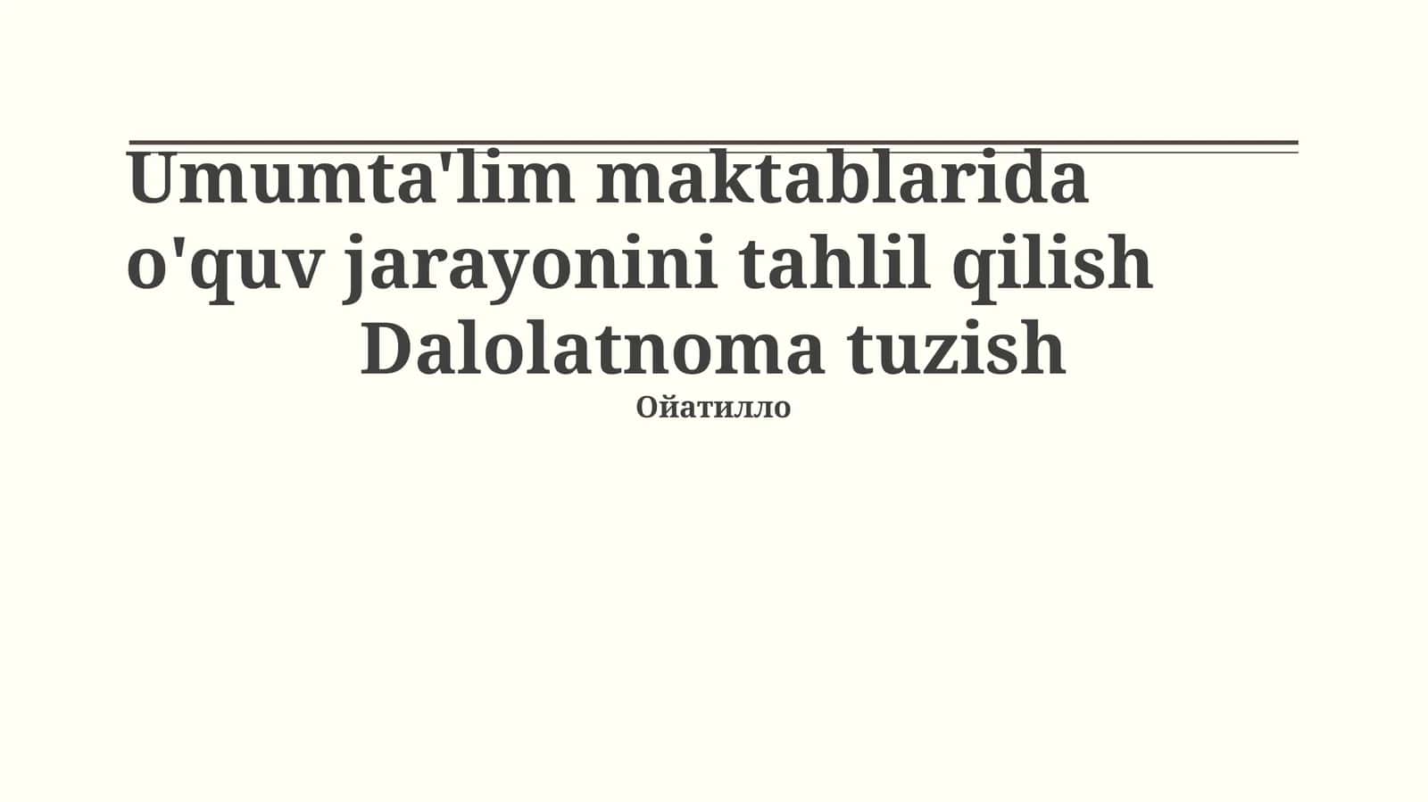 Ta'limning Maqsadlari va Vazifalari 1