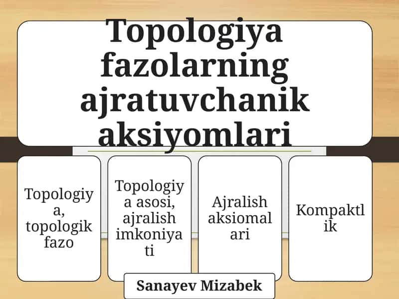 Topologiya fazolarning ajratuvchanik aksiyomlari 1