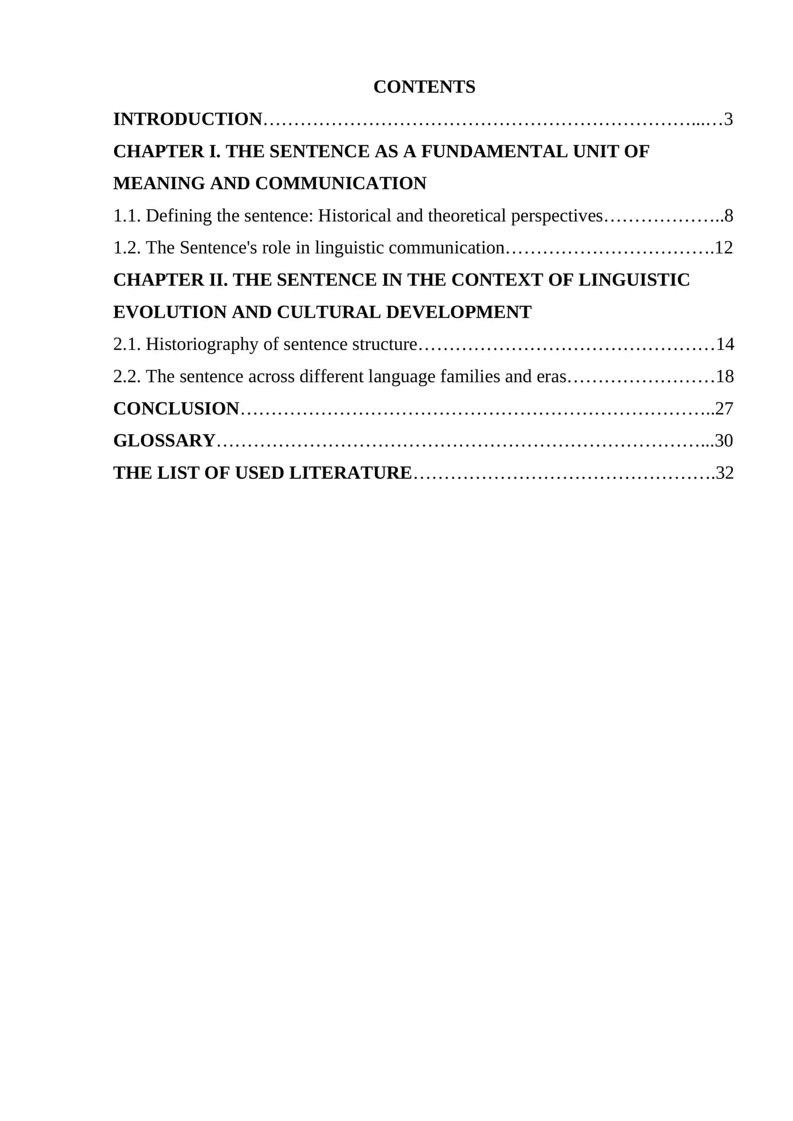 The Sentences as a Minimal Communicative Unit 1