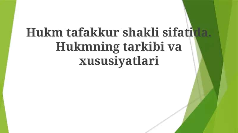 Hukmning tuzilishi 1