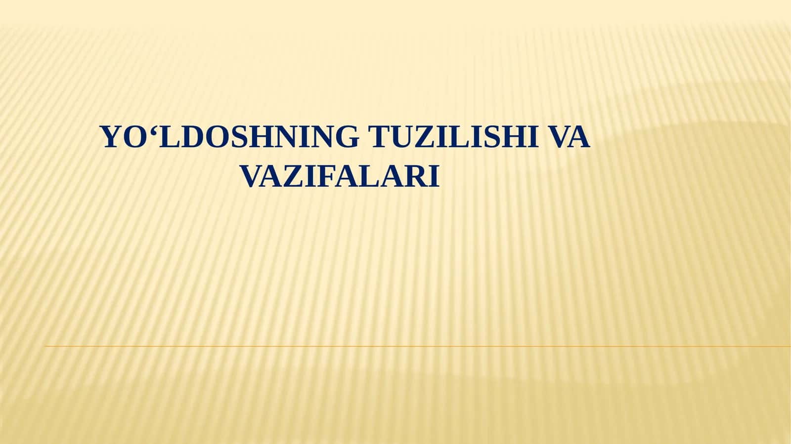 Yo‘ldoshning tuzilishi va vazifalari 1