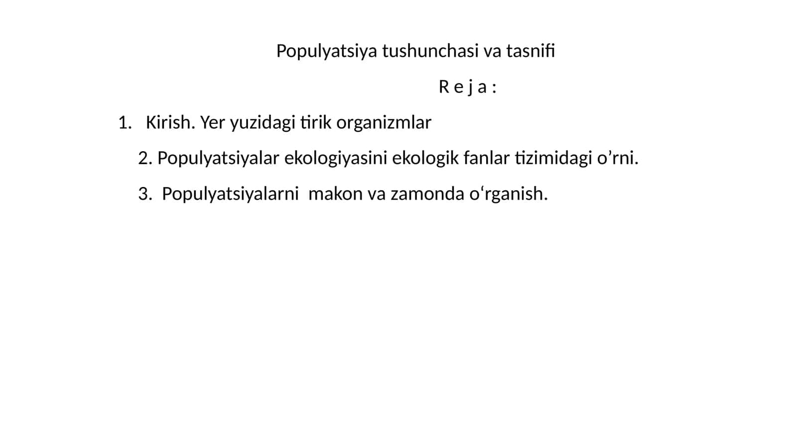 Populyatsiya tushunchasi va tasnifi 1