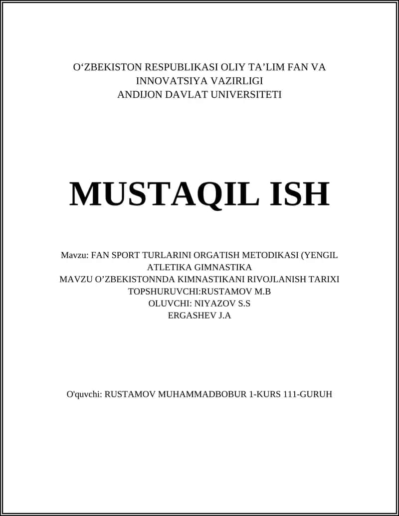 FAN SPORT TURLARINI ORGATISH METODIKASI 1