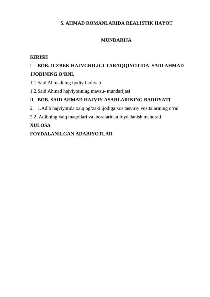 Said Ahmad Romanlarida Realistik Hayot 1