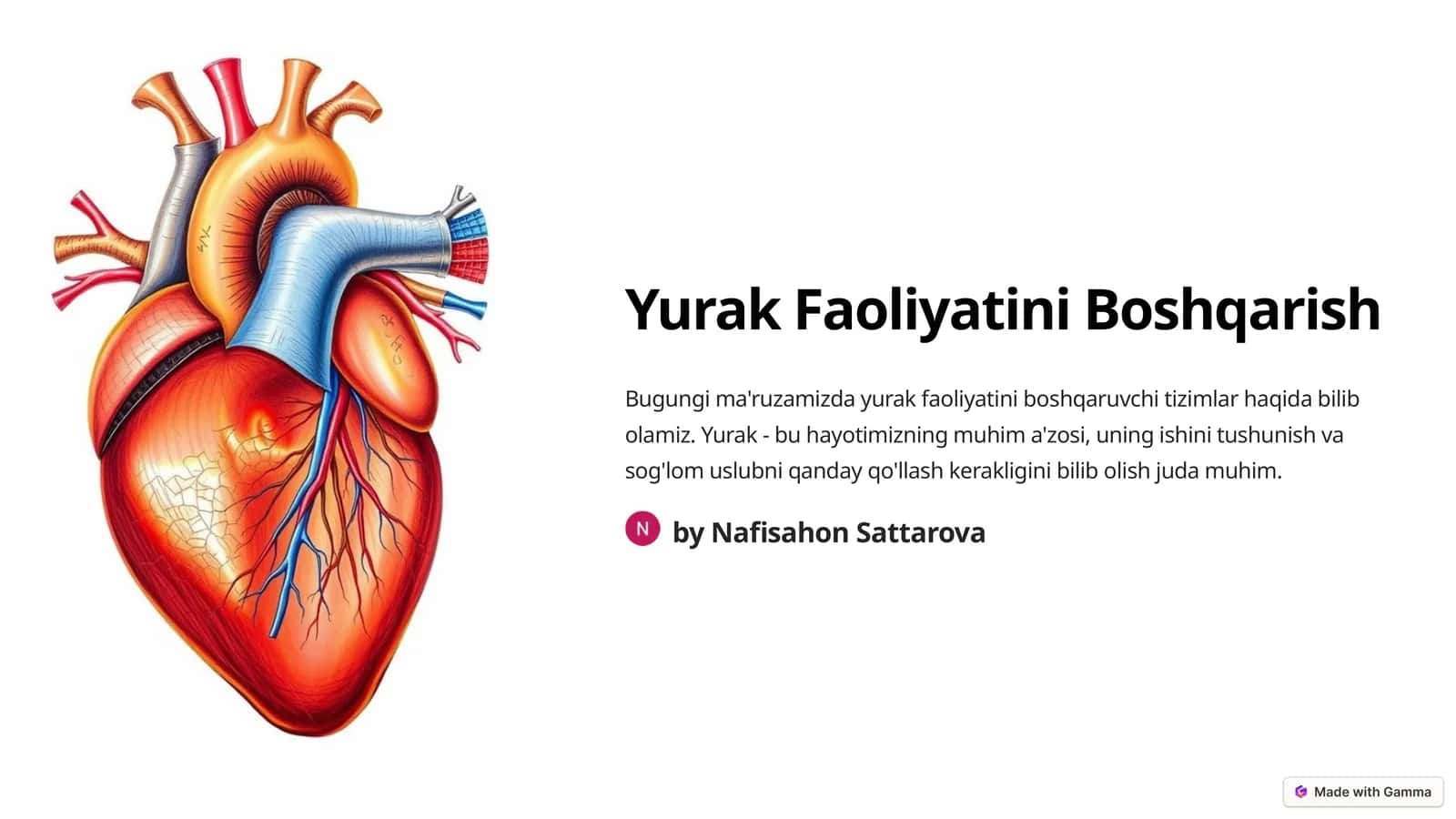 Yurak Faoliyatini Boshqarish 1
