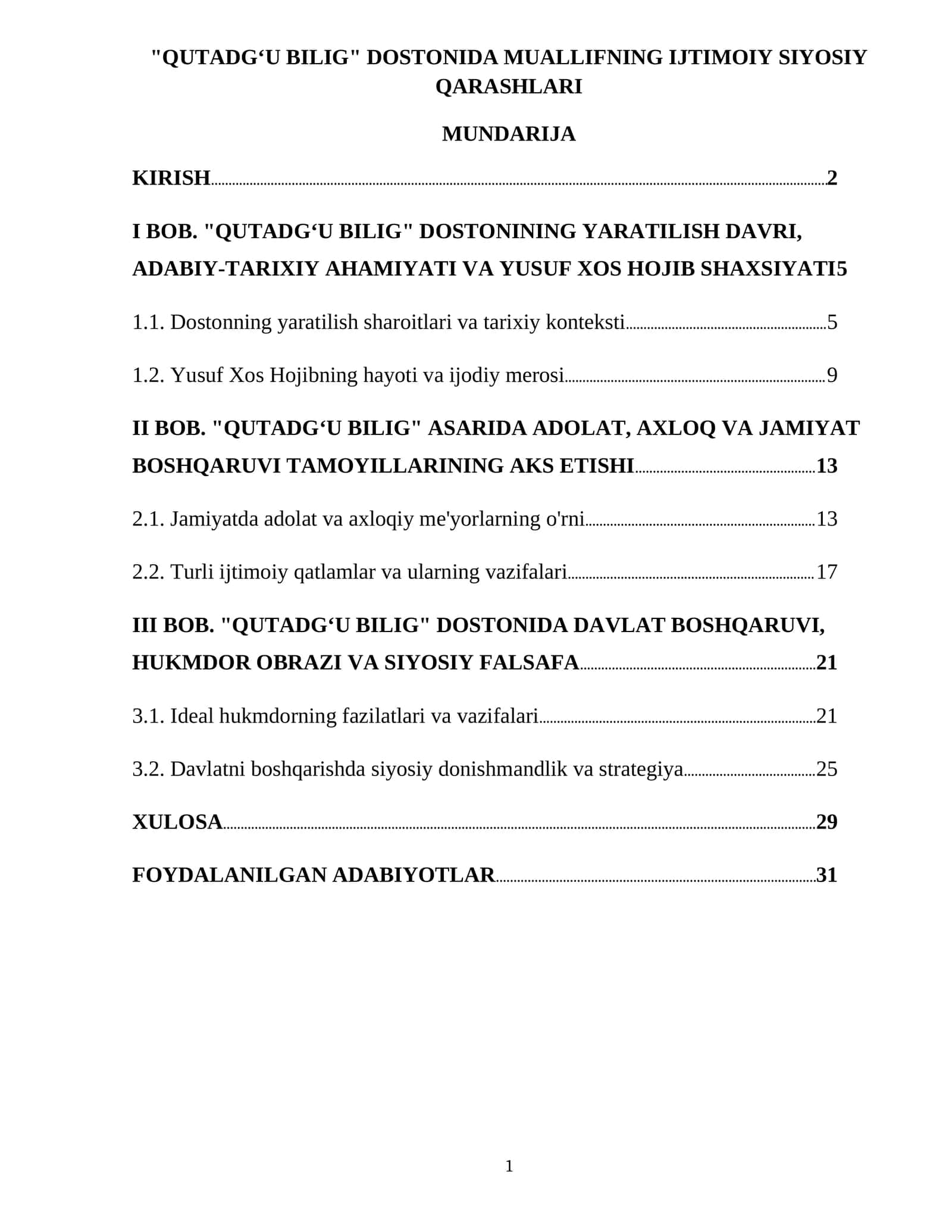 QUTADGʻU BILIG 1