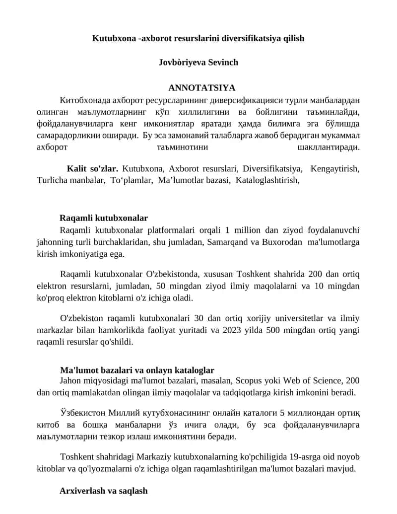 Raqamli kutubxonalar 1