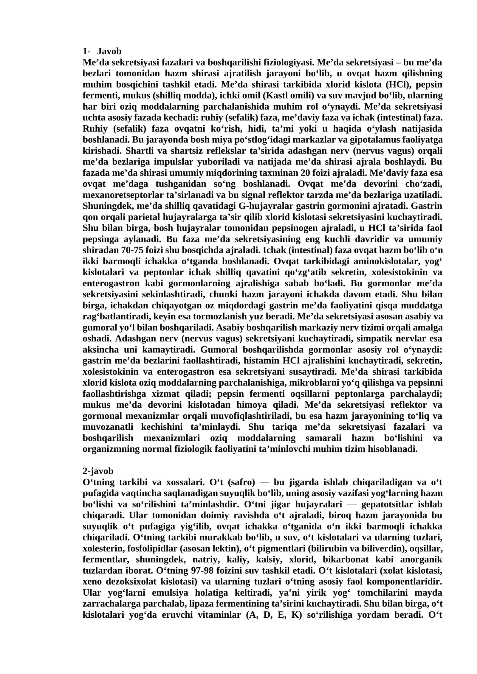 Me’da sekretsiyasi fazalari va boshqarilishi fiziologiyasi 1