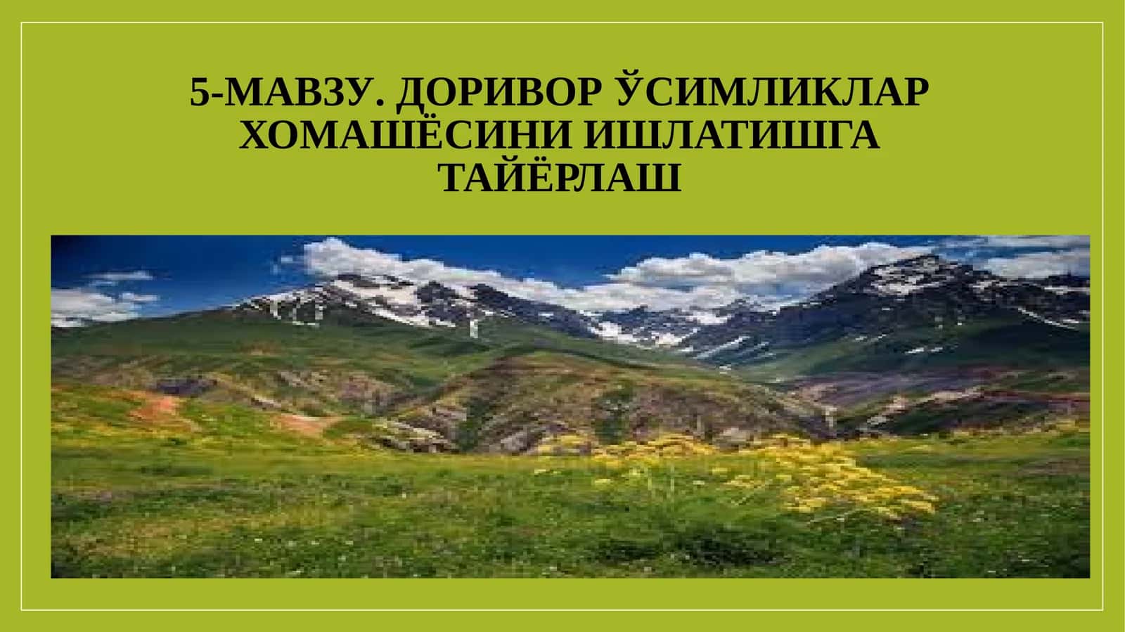 ДОРИВОРЎСИМЛИКЛАРХОМАШЁСИНИ ИШЛАТИШГАТАЙЁРЛАШ 1