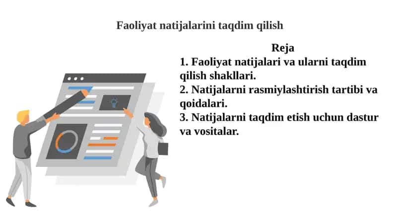 Faoliyat natijalari va ularni taqdim qilish shakllari 1
