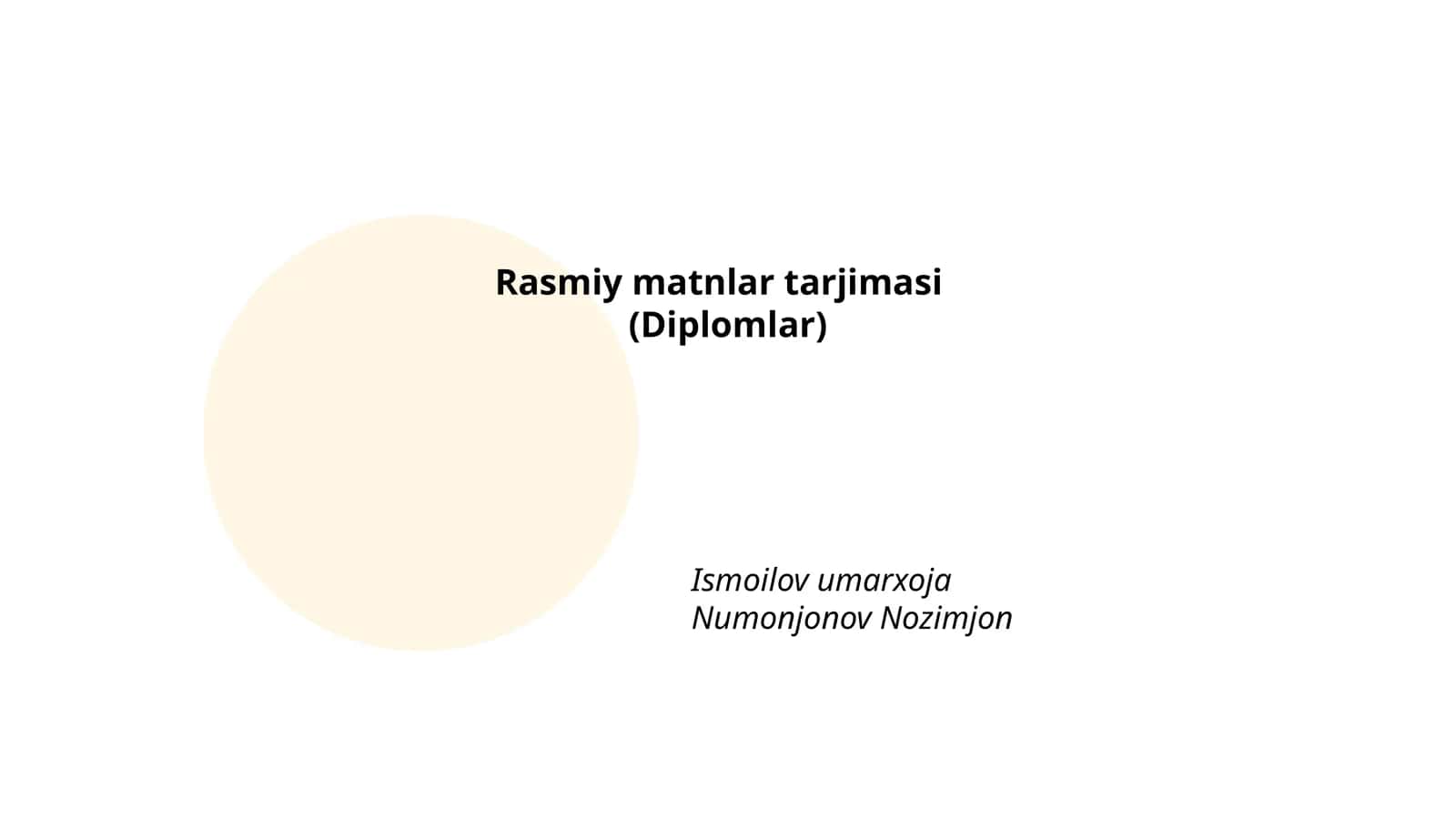 Rasmiy matnlar tarjimasi(Diplomlar) 1