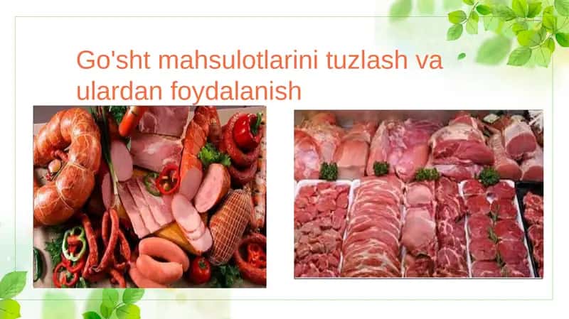 Go'sht mahsulotlarini tuzlash va ulardan foydalanish 1