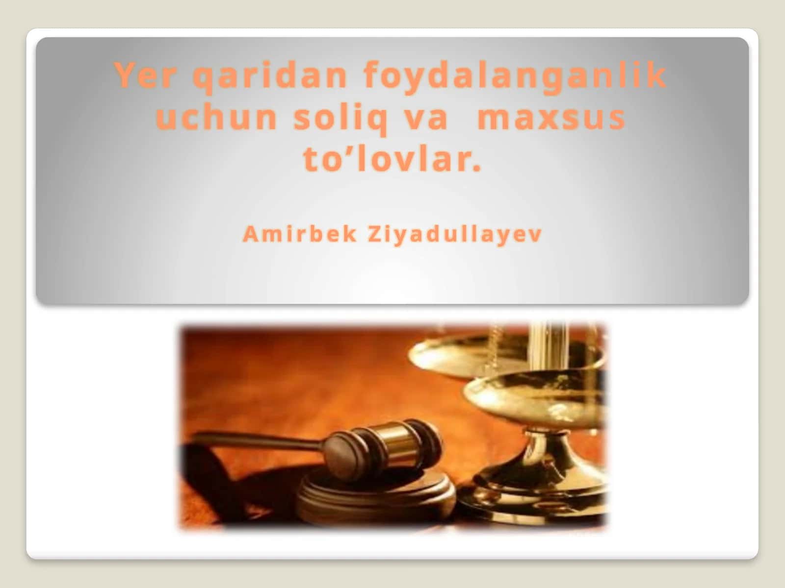 Yerqaridan foydalanganlik uchun soliq va maxsus to'lovlar 1