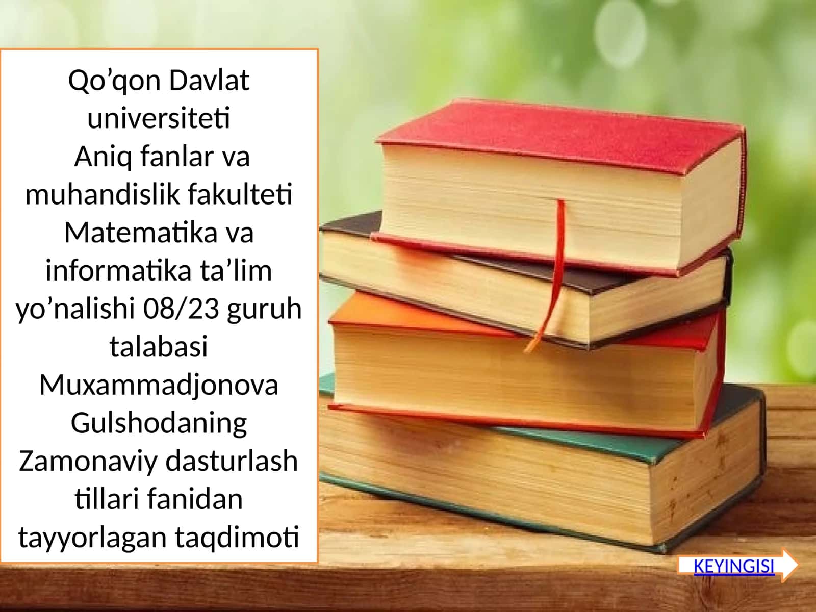 Matematika va informatika ta'lim yo'nalishi 1