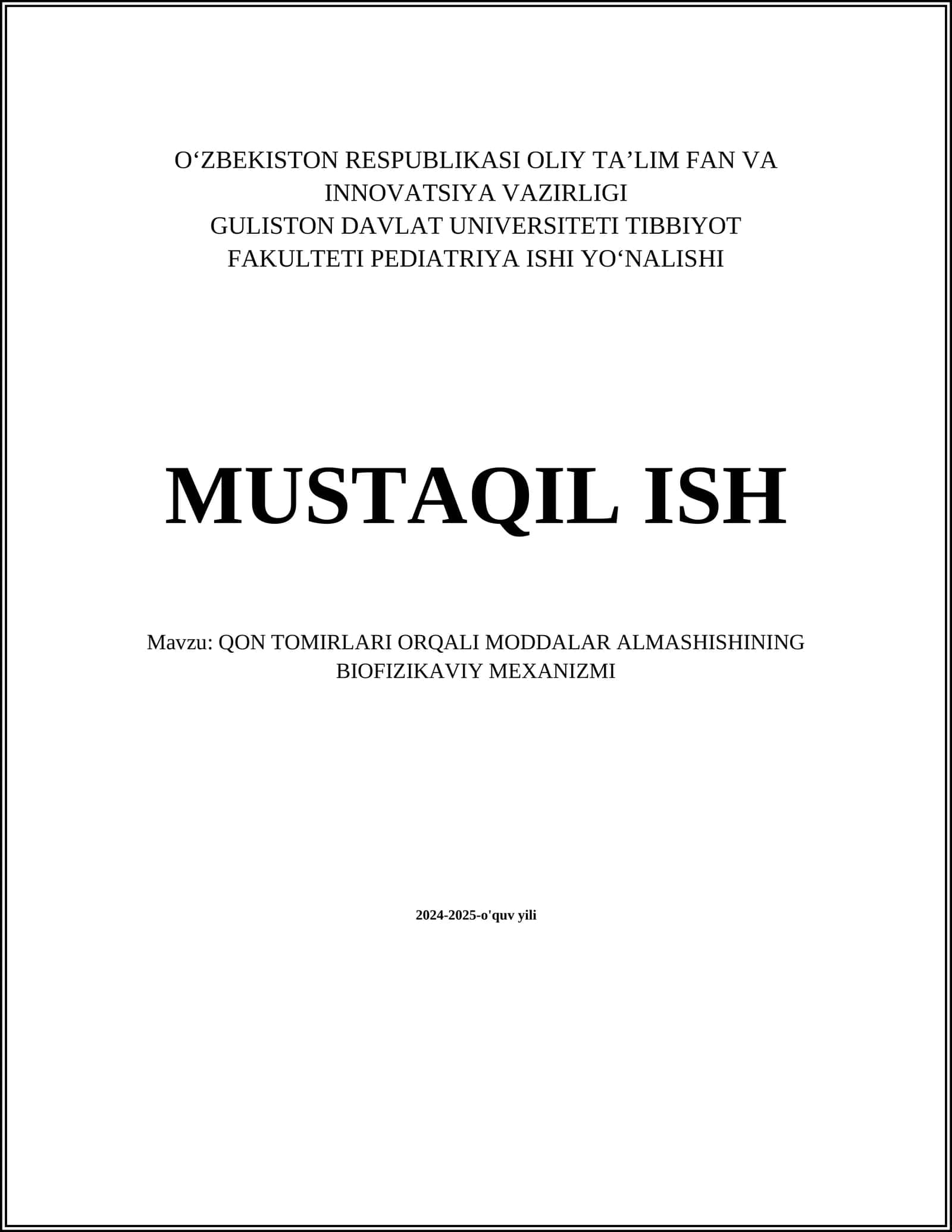 Qon Tomirlari Orqali Moddalar Almashishining Biofizikaviy Mexanizmi 1