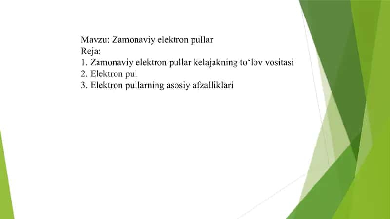 Zamonaviy elektron pullar 1