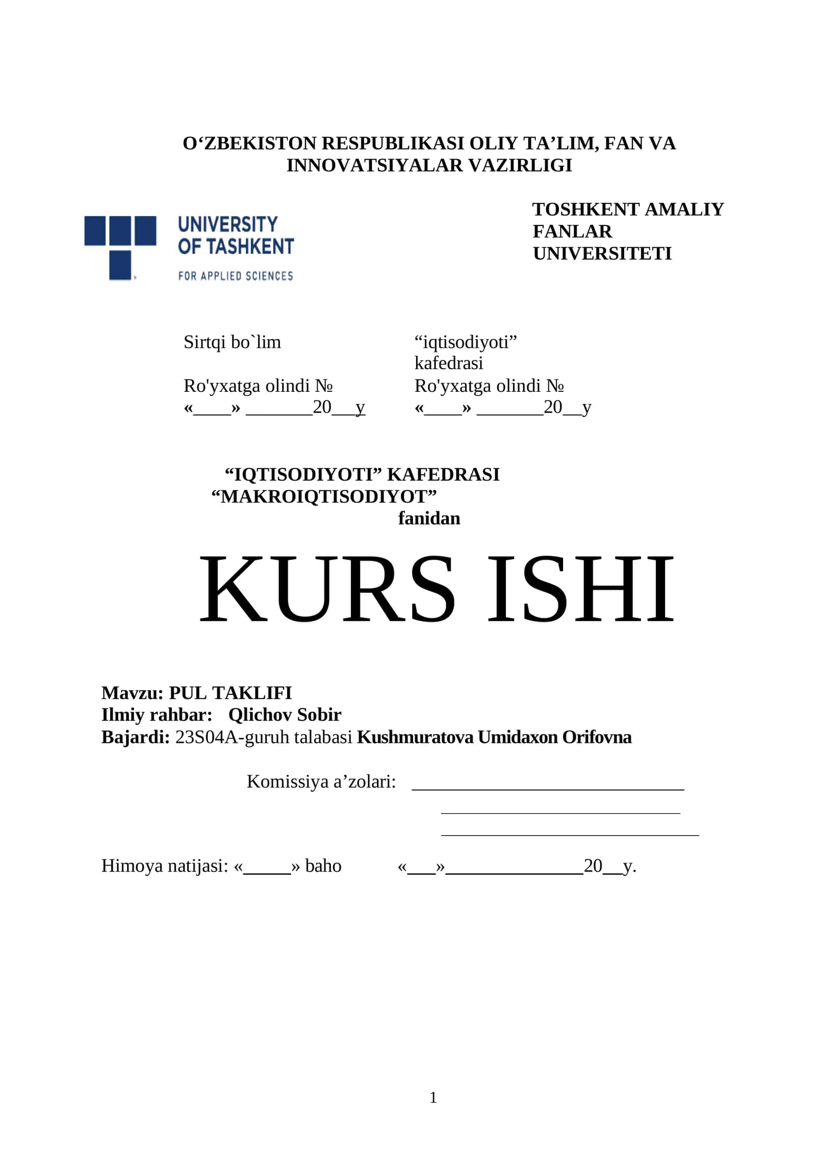PUL TAKLIFI 1