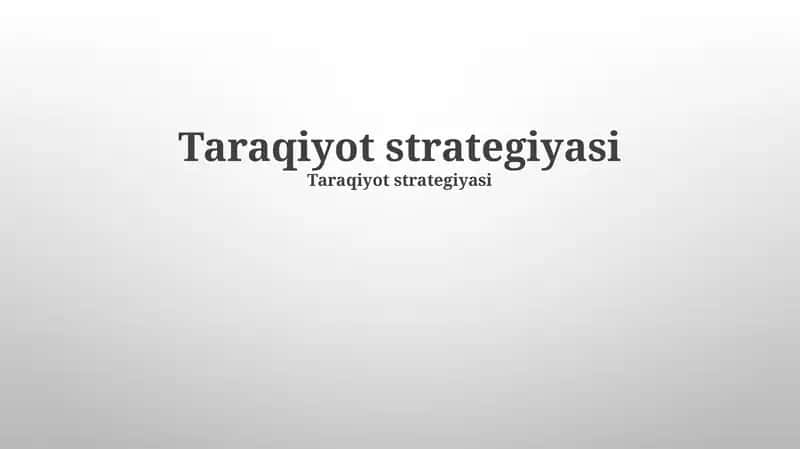 Taraqiyot strategiyasi 1