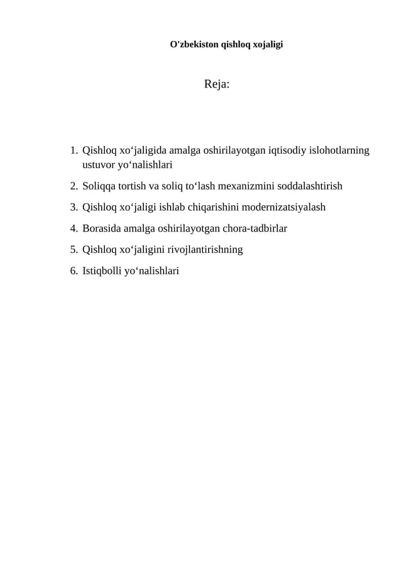 O'zbekiston qishloq xojaligi 1