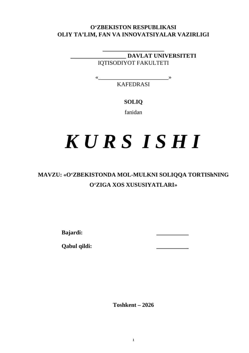 O‘zbekistonda Mol-Mulqni Soliqqa Tortishning O‘zigaxos Xususiyatlar 1