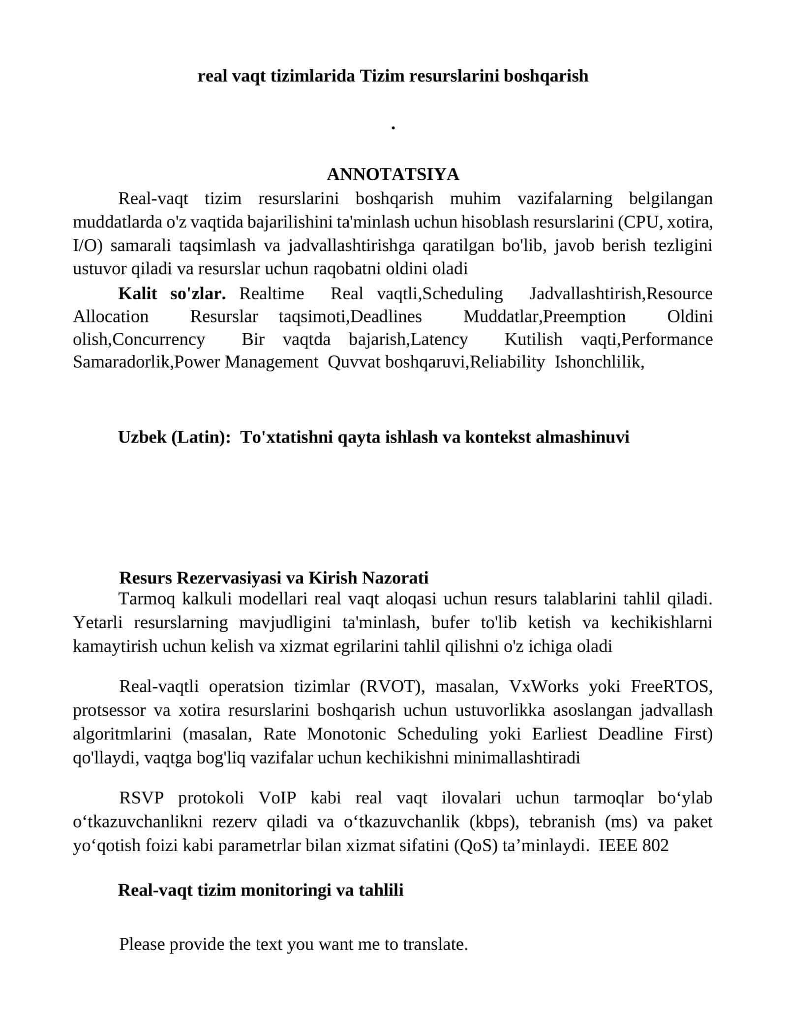 Resurs Rezervasiyasi va Kirish Nazorati 1