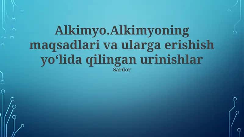 Alkimyo 1