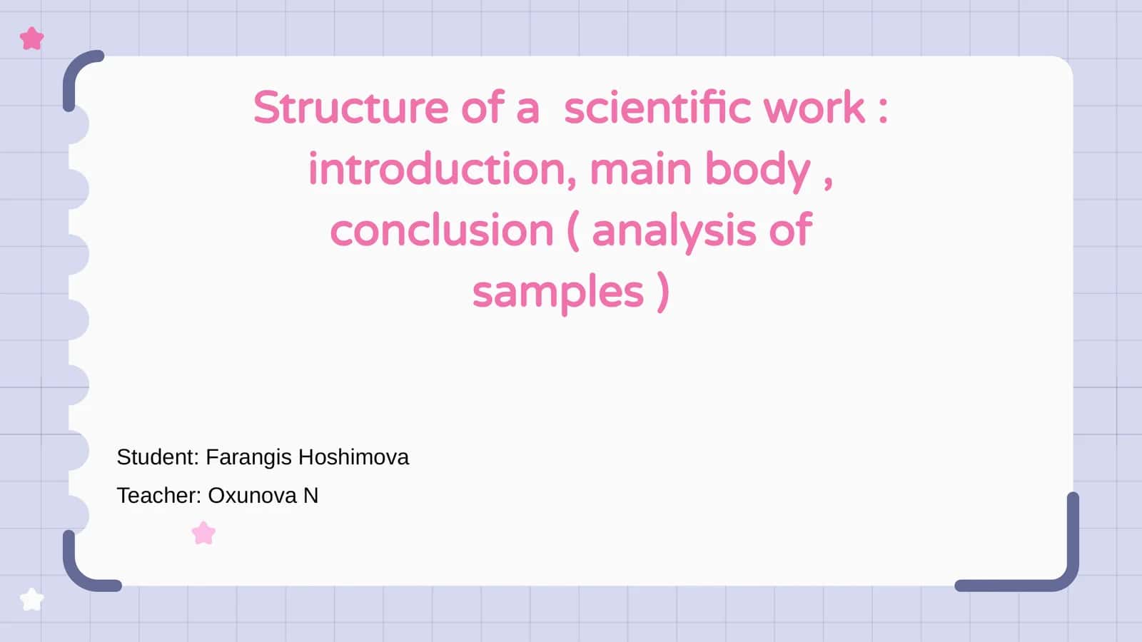 Structure of a scientific work 1