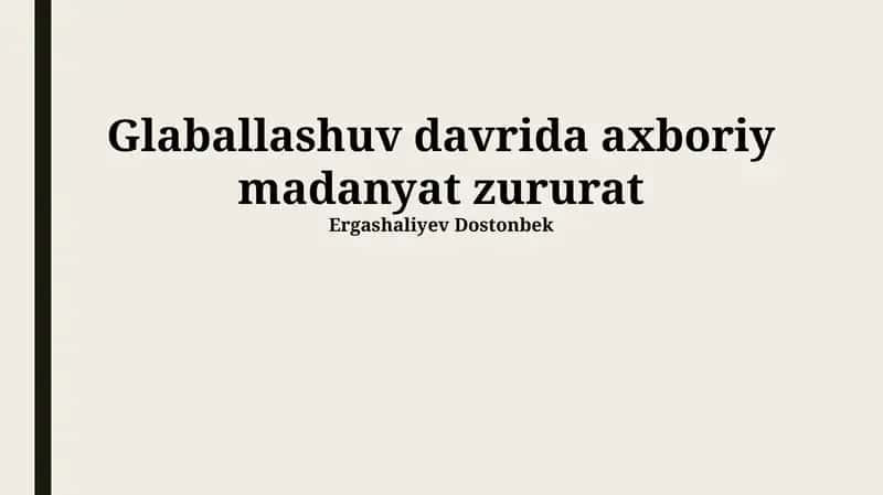 Axborot Madaniyatini Rivojlantirish Yo'llari va Muammolari 1