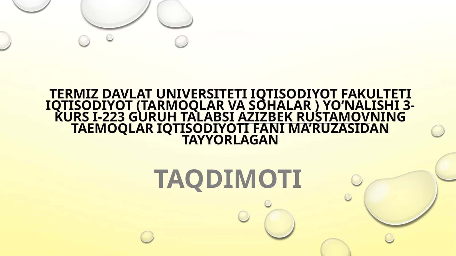 Rossiya Federatsiyasi iqtisodiyotining tarmoqlari bo'yicha tahlil 1
