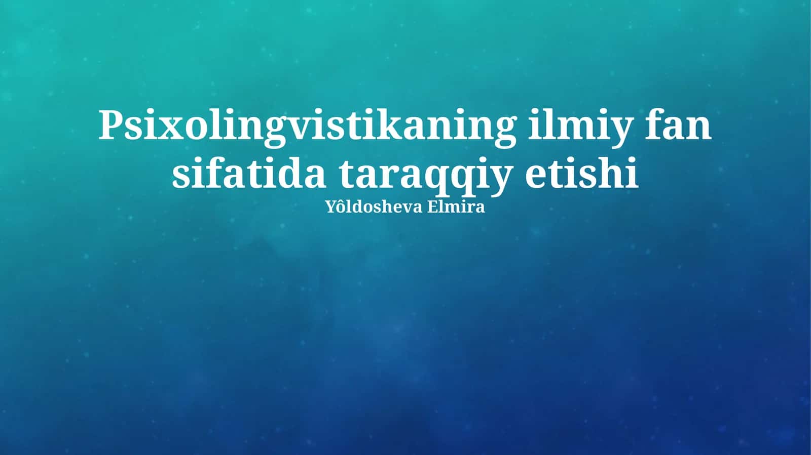Psixolingvistika 1