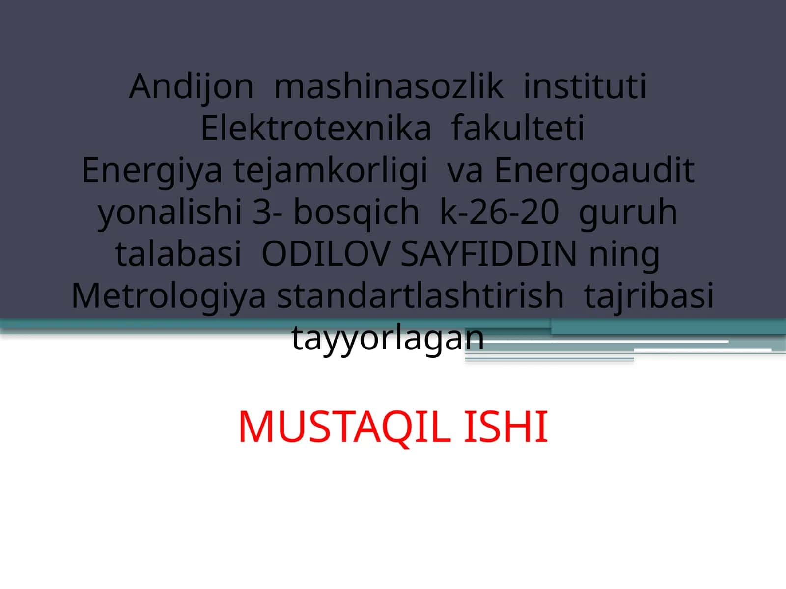Texnik jihatdan tartibga solish Davlat tizimi 1
