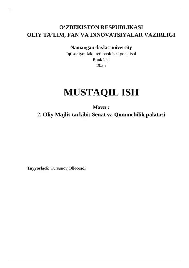 Oliy Majlis tarkibi va tuzilishi