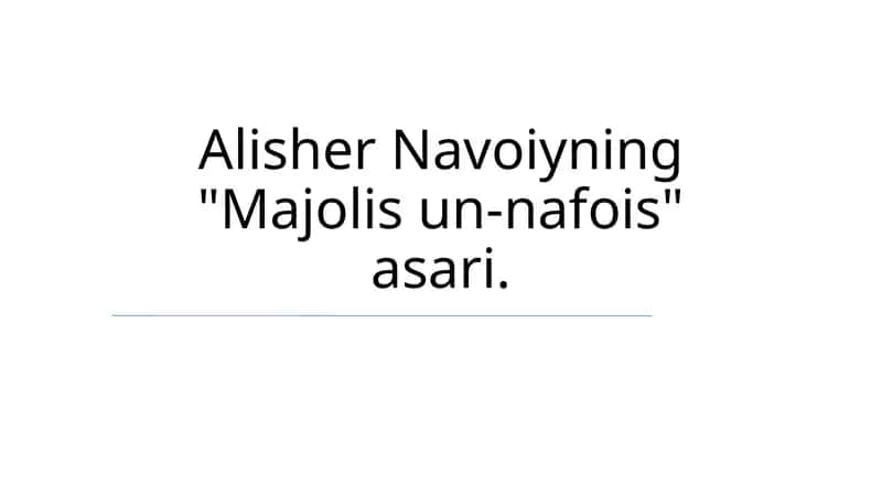 Majolis un-nafois 1