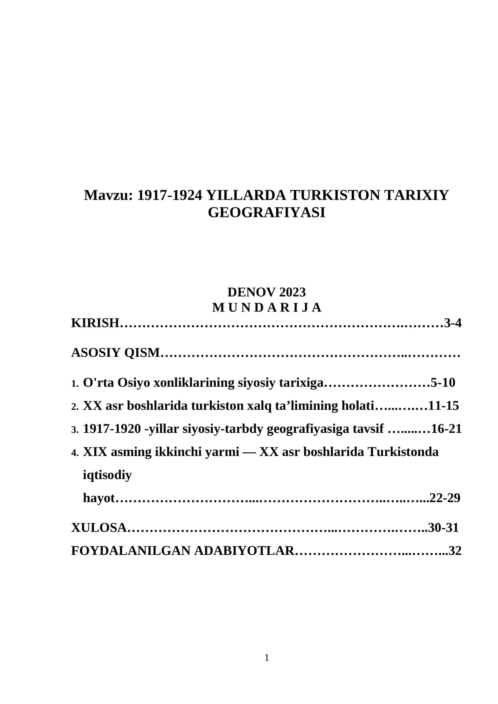 1917-1924 YILLARDA TURKISTON TARIXIY GEOGRAFIYASI 1