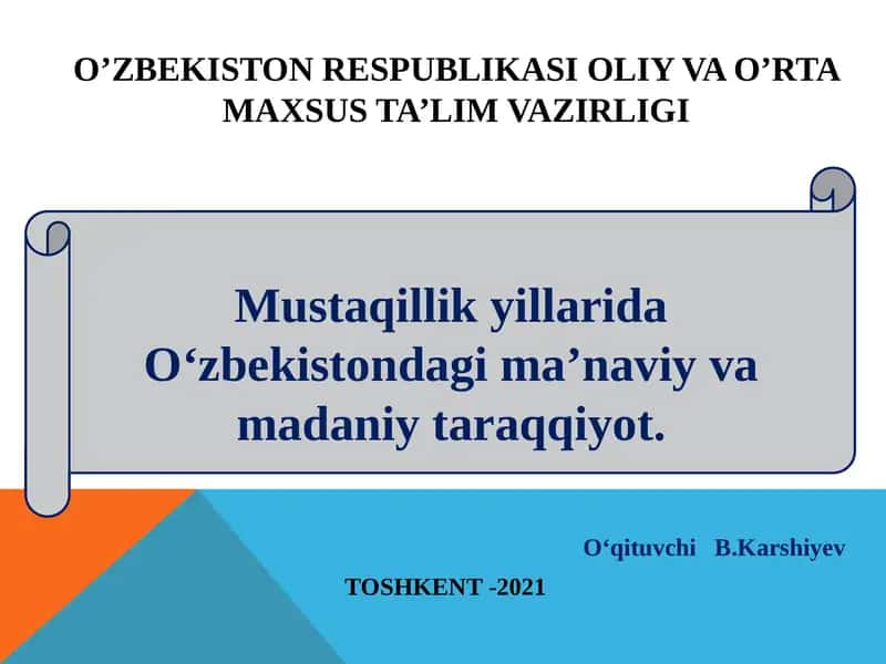 Ma’naviy va madaniy taraqqiyot 1