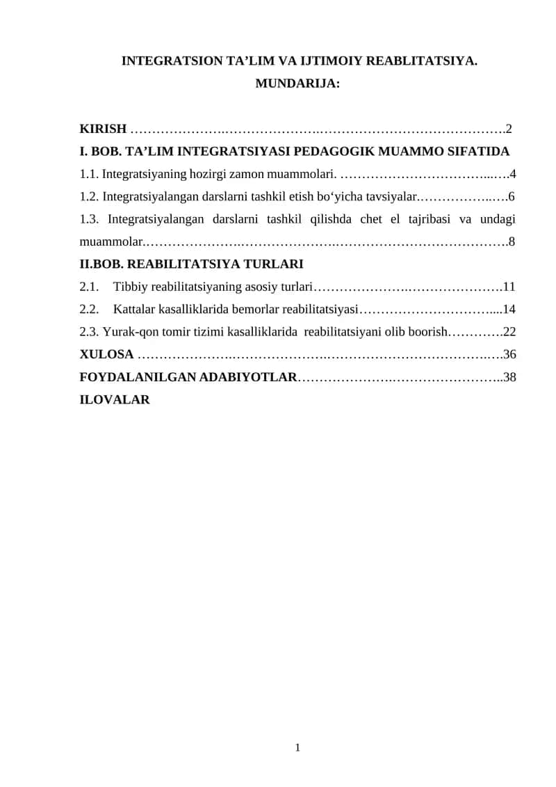 INTEGRATSION TA’LIM VA IJTIMOIY REABLITATSIYA 1