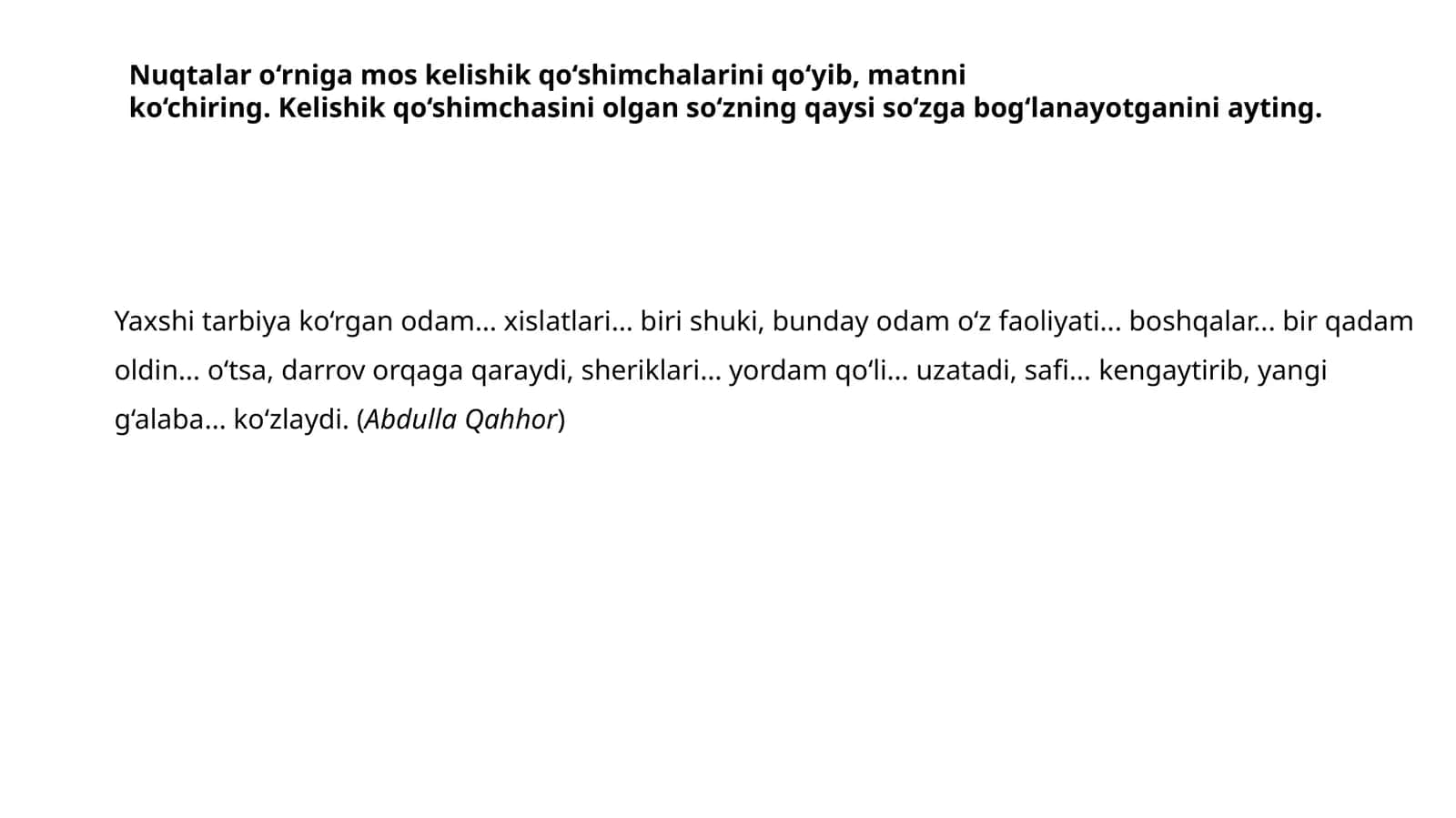 Yaxshi tarbiya ko‘rgan odam 1