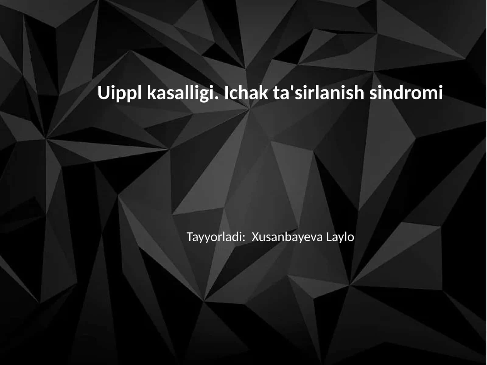 Whipple kasalligi. Ichak ta'sirlanish sindromi 1