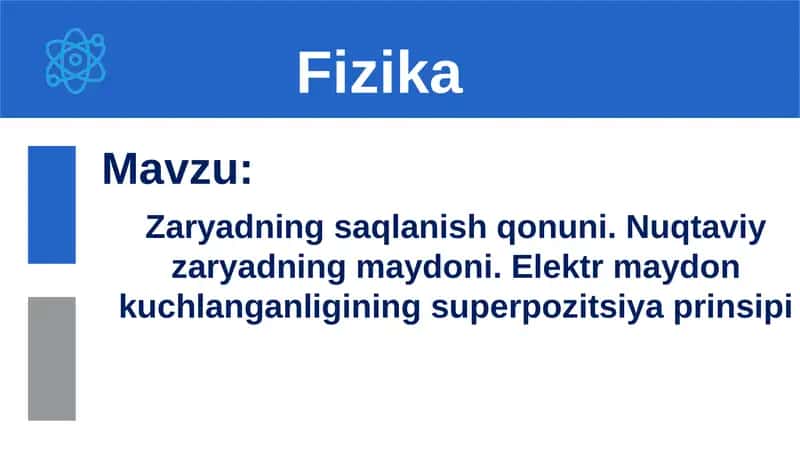 Zaryadning saqlanish qonuni 1