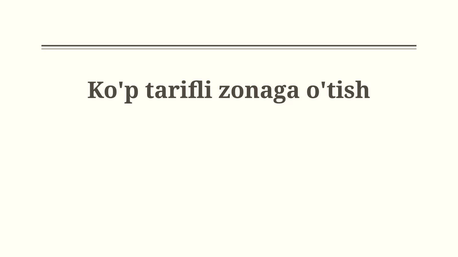 Ko'p tarifli zonaga o'tish 1