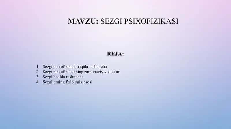 Sezgi psixofizikasi 1